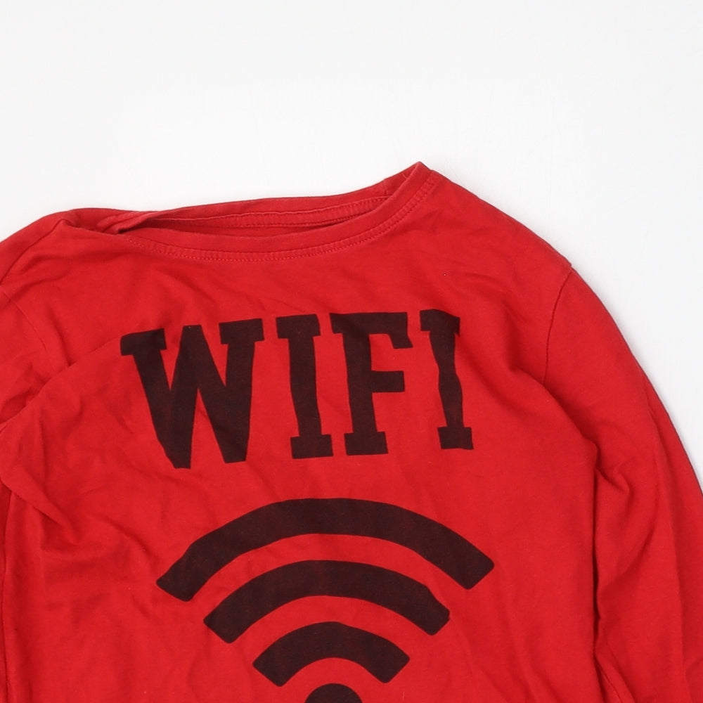 Dunnes Stores Boys Red  Cotton Basic T-Shirt Size 8-9 Years Round Neck  - WiFi Child