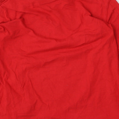 Dunnes Stores Boys Red  Cotton Basic T-Shirt Size 8-9 Years Round Neck  - WiFi Child