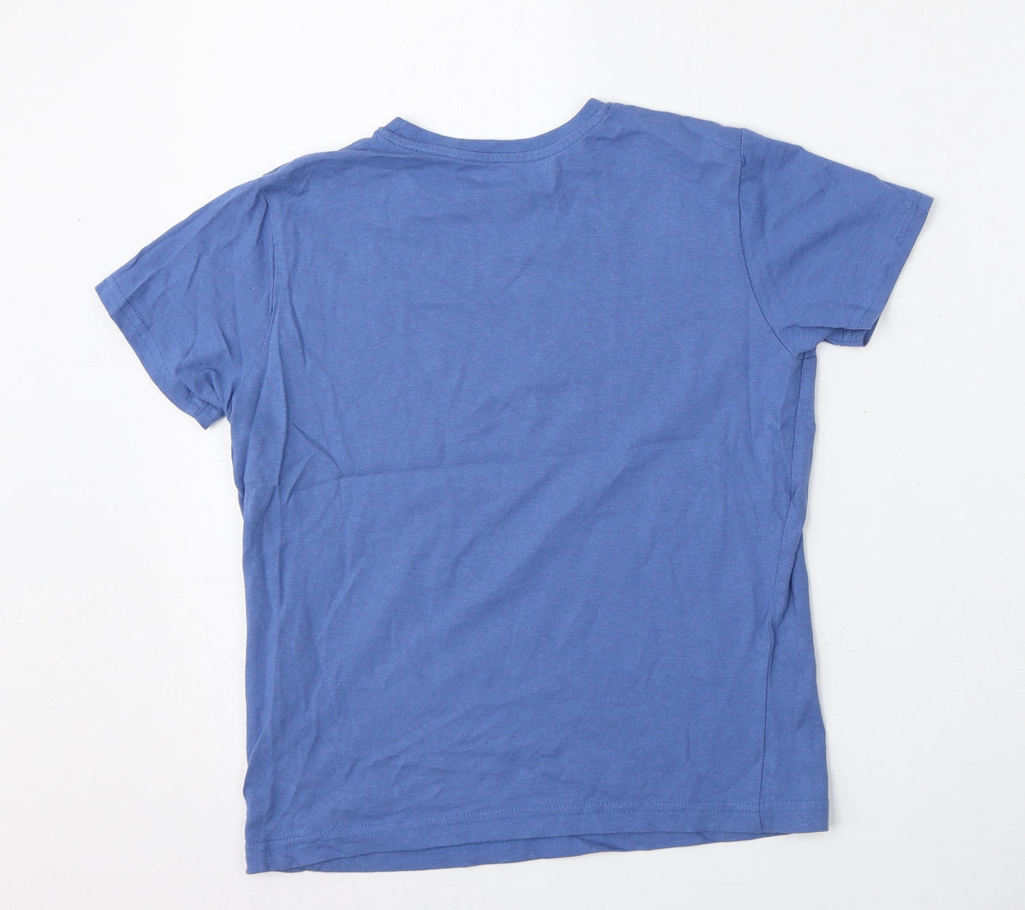 Primark Boys Blue  Polyester Basic T-Shirt Size 8-9 Years Round Neck