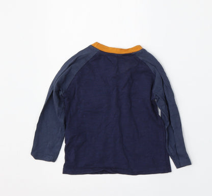 Primark Boys Blue  Cotton Basic T-Shirt Size 12-18 Months Round Neck