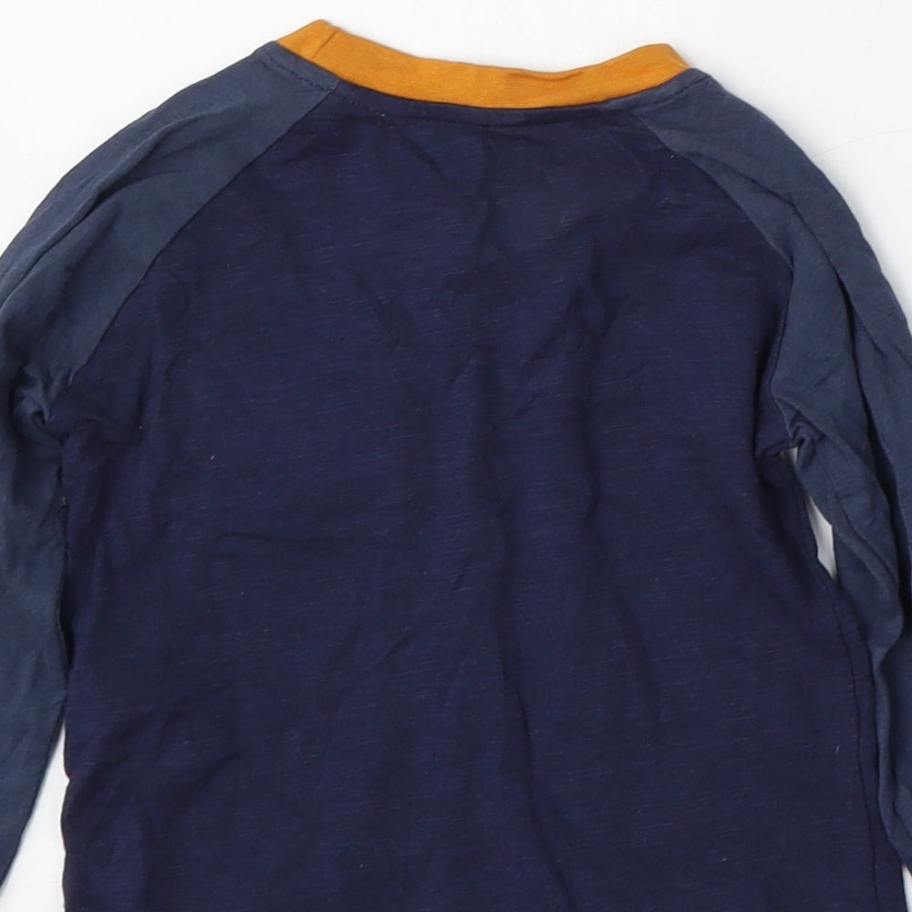 Primark Boys Blue  Cotton Basic T-Shirt Size 12-18 Months Round Neck