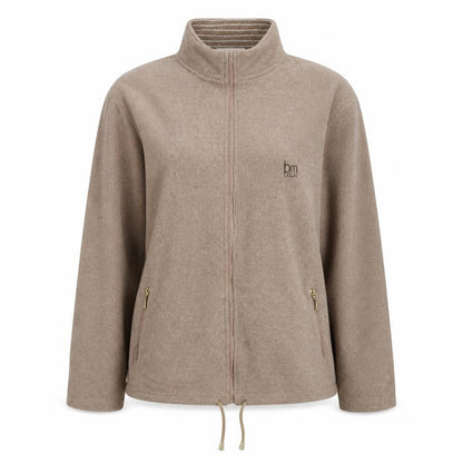 Bonmarché Womens Beige Mock Neck Polyester Pullover Jumper Size L