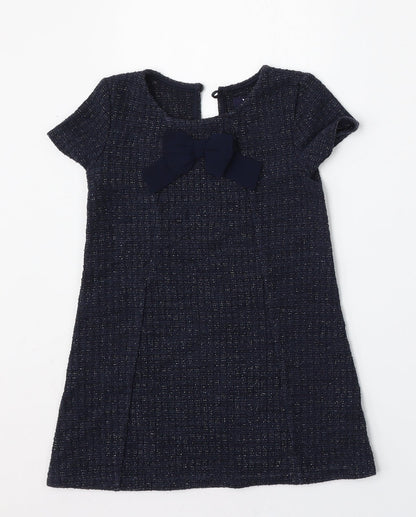Young Dimension Girls Blue  Polyester Trapeze & Swing  Size 2-3 Years  Round Neck