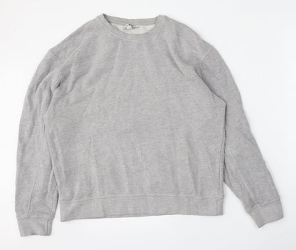 Topshop Mens Grey  Cotton Pullover Sweatshirt Size S