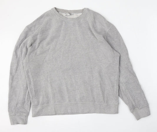 Topshop Mens Grey  Cotton Pullover Sweatshirt Size S