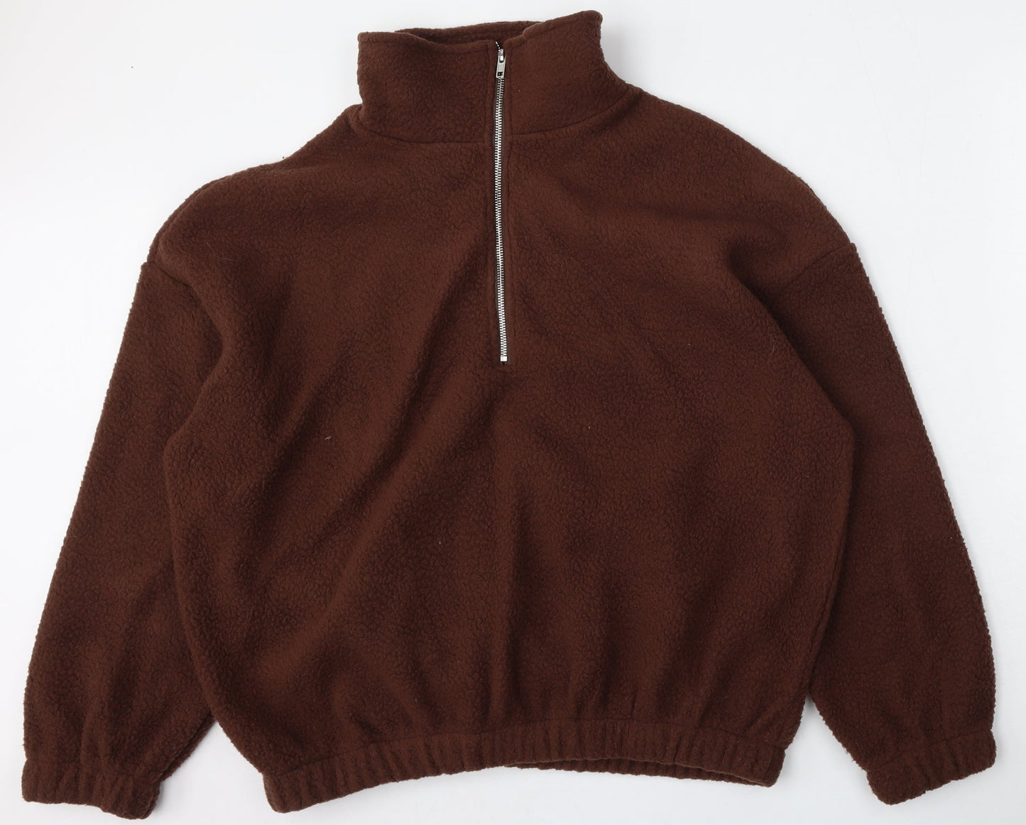 SheIn Womens Brown  Polyester Pullover Sweatshirt Size M  Zip
