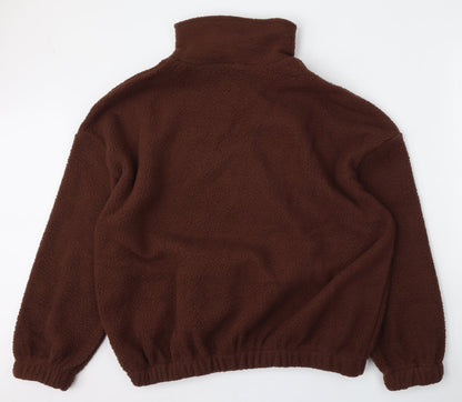 SheIn Womens Brown  Polyester Pullover Sweatshirt Size M  Zip