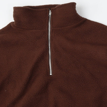 SheIn Womens Brown  Polyester Pullover Sweatshirt Size M  Zip