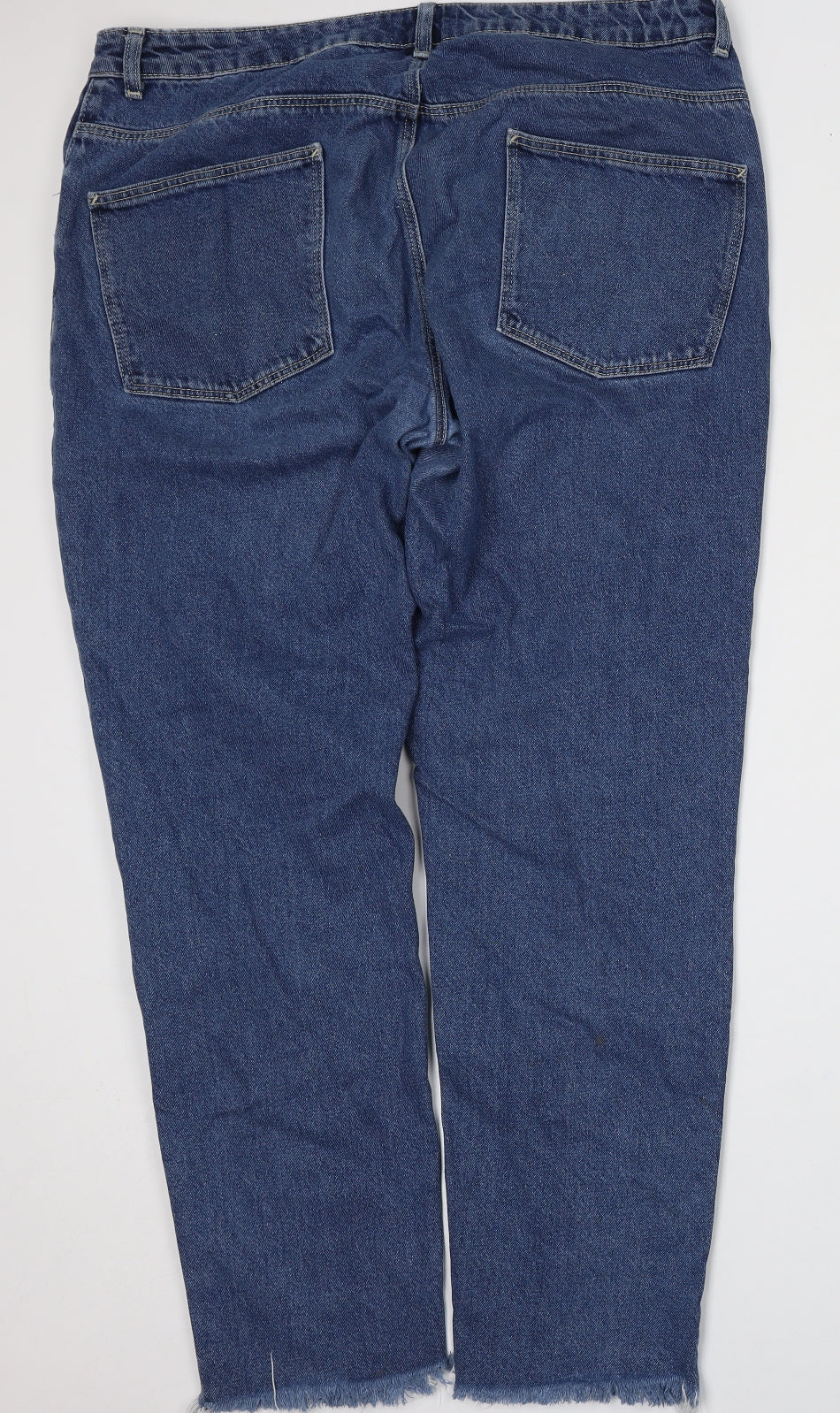 ASOS Womens Blue  Cotton Cropped Jeans Size 40 in L30 in Regular Button