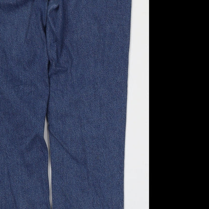 ASOS Womens Blue  Cotton Cropped Jeans Size 40 in L30 in Regular Button