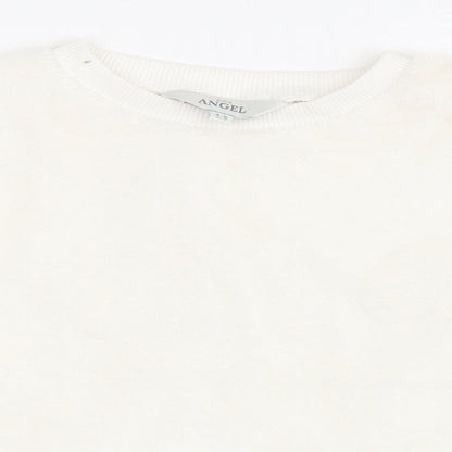 Angel  Girls White Geometric Polyester Top Pyjama Top Size 4-5 Years   - Love Heart