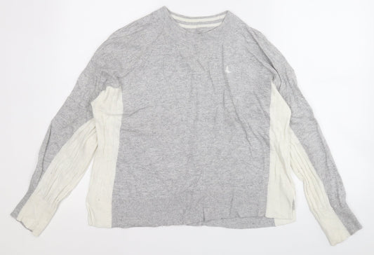 Jack Wills Womens Grey Round Neck  Viscose Pullover Jumper Size 10