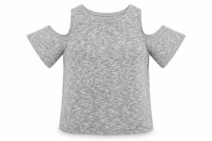 Womens UK Size 6 New Look Grey Basic T-Shirt
