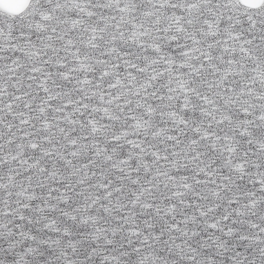 Womens UK Size 6 New Look Grey Basic T-Shirt