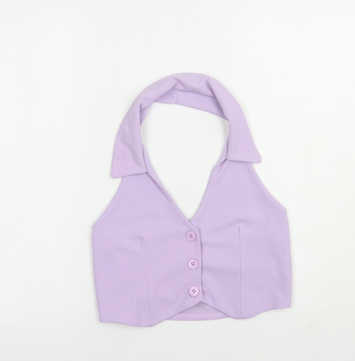 Womens UK Size 4 Missguided Purple Cropped Tank