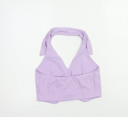 Womens UK Size 4 Missguided Purple Cropped Tank