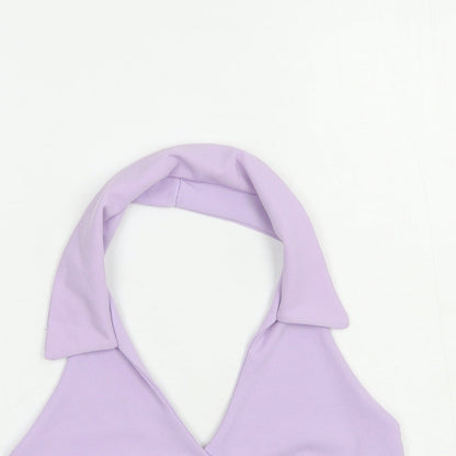 Womens UK Size 4 Missguided Purple Cropped Tank