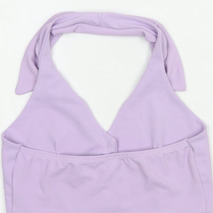 Womens UK Size 4 Missguided Purple Cropped Tank