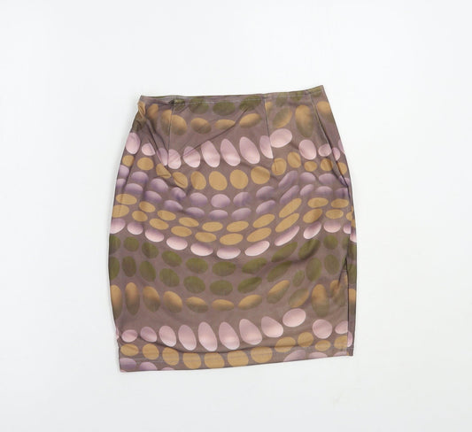 NaaNaa Womens Purple Geometric Polyester Mini Skirt Size 8   Zip