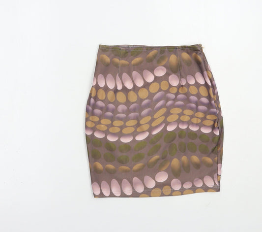 NaaNaa Womens Purple Geometric Polyester Mini Skirt Size 8   Zip
