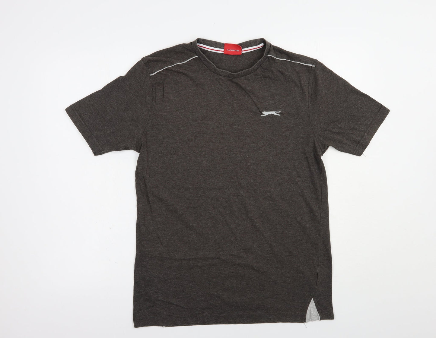 Slazenger Mens Brown  Cotton  T-Shirt Size S Crew Neck