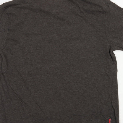 Slazenger Mens Brown  Cotton  T-Shirt Size S Crew Neck