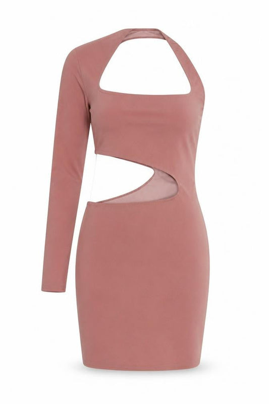 Ayanapa Womens Pink  Polyester Bodycon  Size S  One Shoulder Pullover