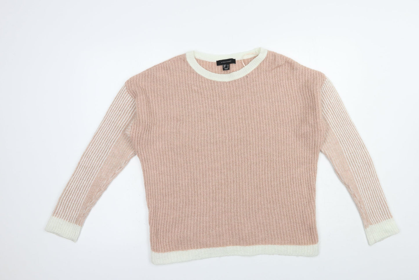 Atmosphere Womens Pink Crew Neck  Acrylic Pullover Jumper Size 12