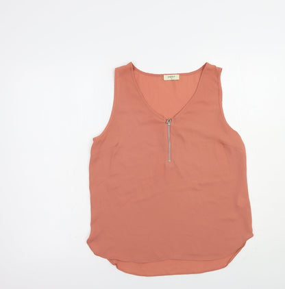 Papaya Womens Pink  Polyester Basic Blouse Size 10 V-Neck