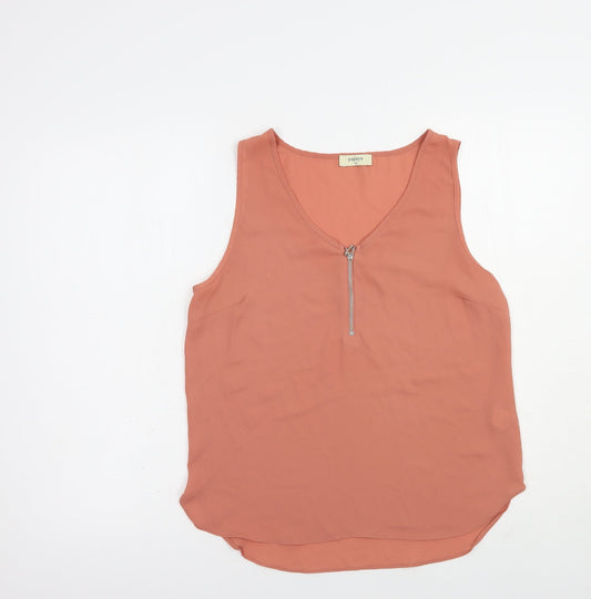 Papaya Womens Pink  Polyester Basic Blouse Size 10 V-Neck