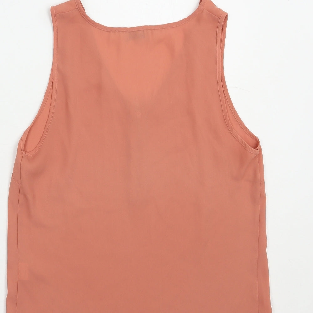 Papaya Womens Pink  Polyester Basic Blouse Size 10 V-Neck