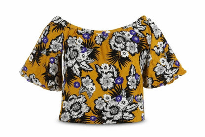 Womens UK Size 10 Papaya Yellow Basic Blouse