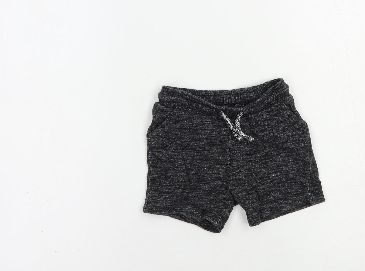 Matalan Baby Grey  Cotton Cropped Trousers Size 9-12 Months  Drawstring