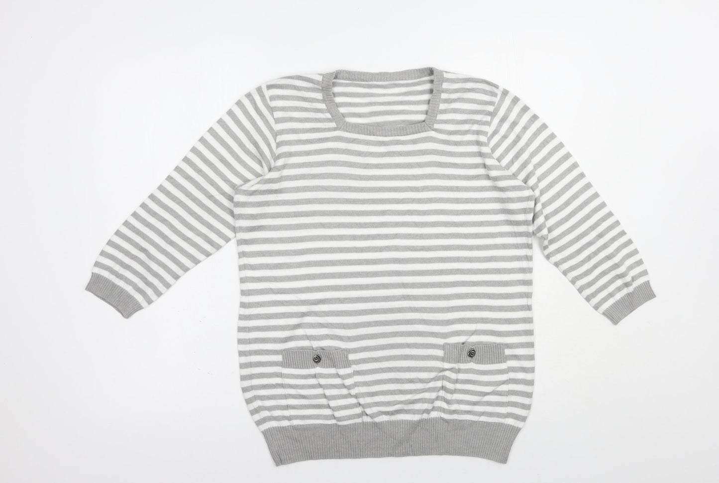Womens UK Size M Preworn Grey Pullover Jumper