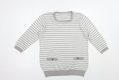 Womens UK Size M Preworn Grey Pullover Jumper