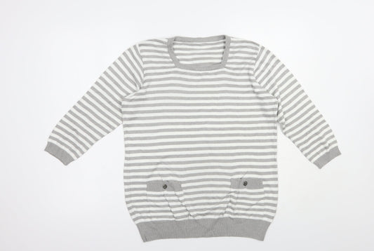 Womens UK Size M Preworn Grey Pullover Jumper