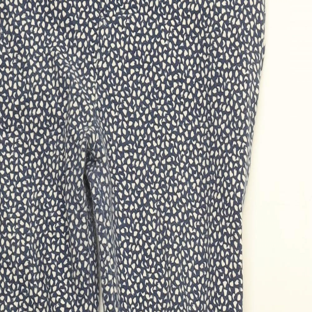 Goldigga Mens Blue Geometric Cotton Jegging Trousers Size 16 L26 in Regular Button