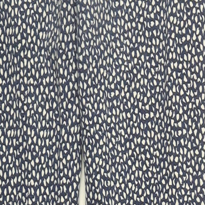 Goldigga Mens Blue Geometric Cotton Jegging Trousers Size 16 L26 in Regular Button