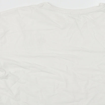 River Island Girls White  Cotton Cropped Casual Size 11-12 Years Round Neck