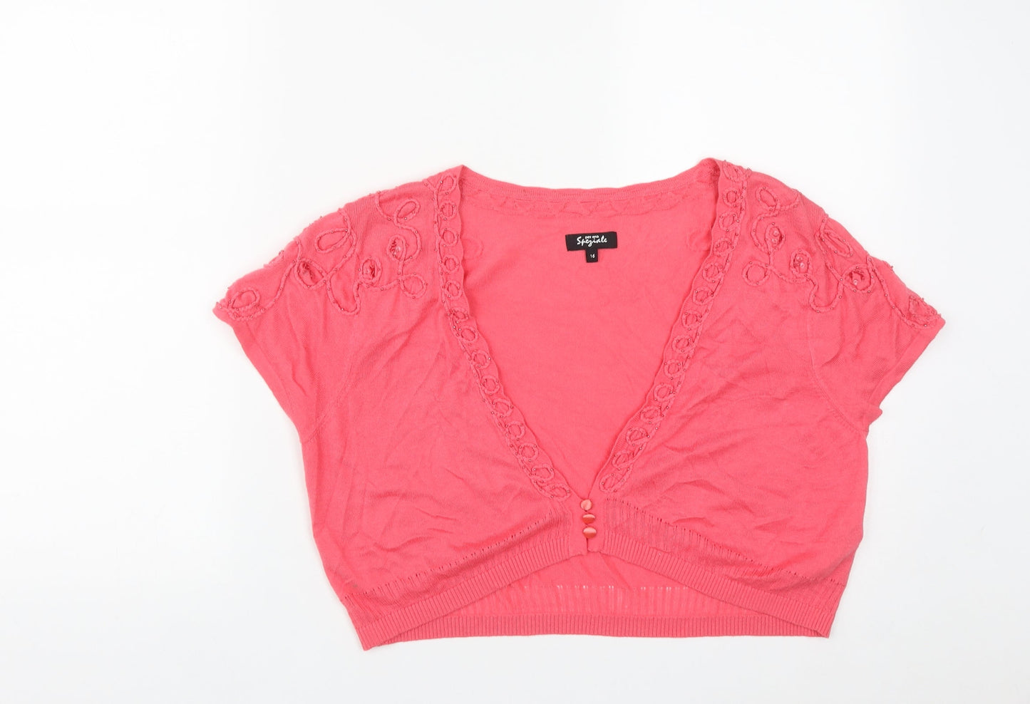 Womens UK Size 16 Marks and Spencer Pink Shrug Jumper