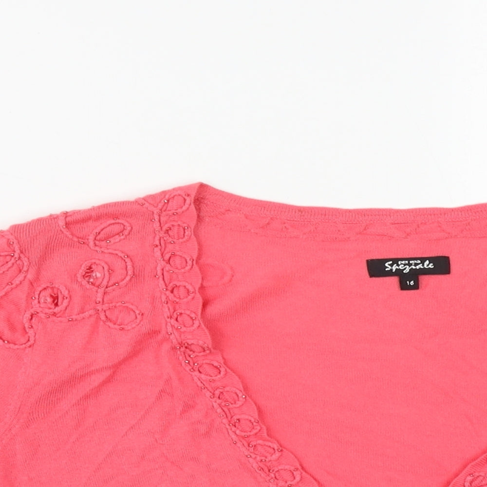 Womens UK Size 16 Marks and Spencer Pink Shrug Jumper