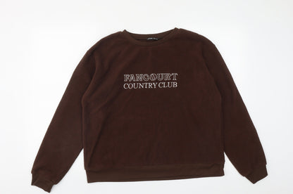 SheIn Womens Brown Round Neck  Polyester Pullover Jumper Size M