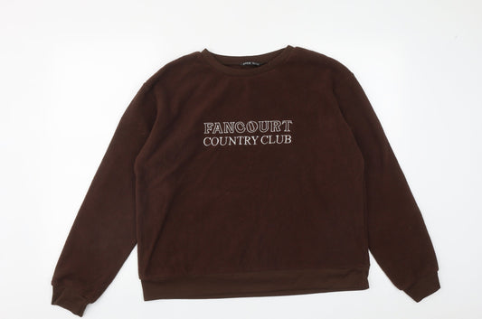 SheIn Womens Brown Round Neck  Polyester Pullover Jumper Size M