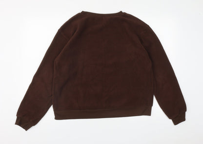 SheIn Womens Brown Round Neck  Polyester Pullover Jumper Size M