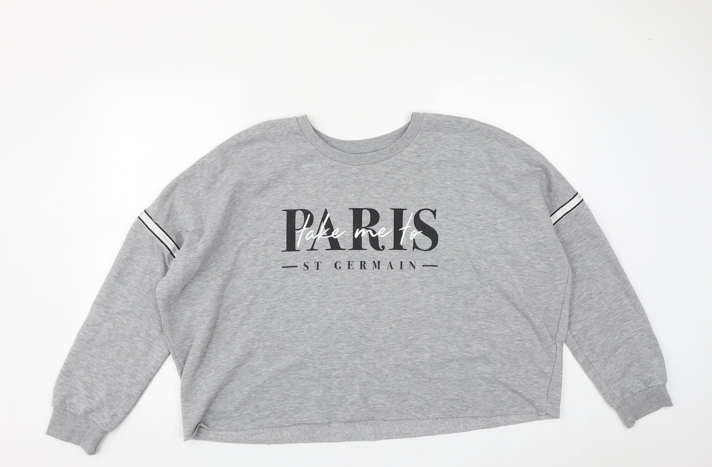 Primark Womens Grey  Polyester Pullover Sweatshirt Size L