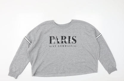 Primark Womens Grey  Polyester Pullover Sweatshirt Size L