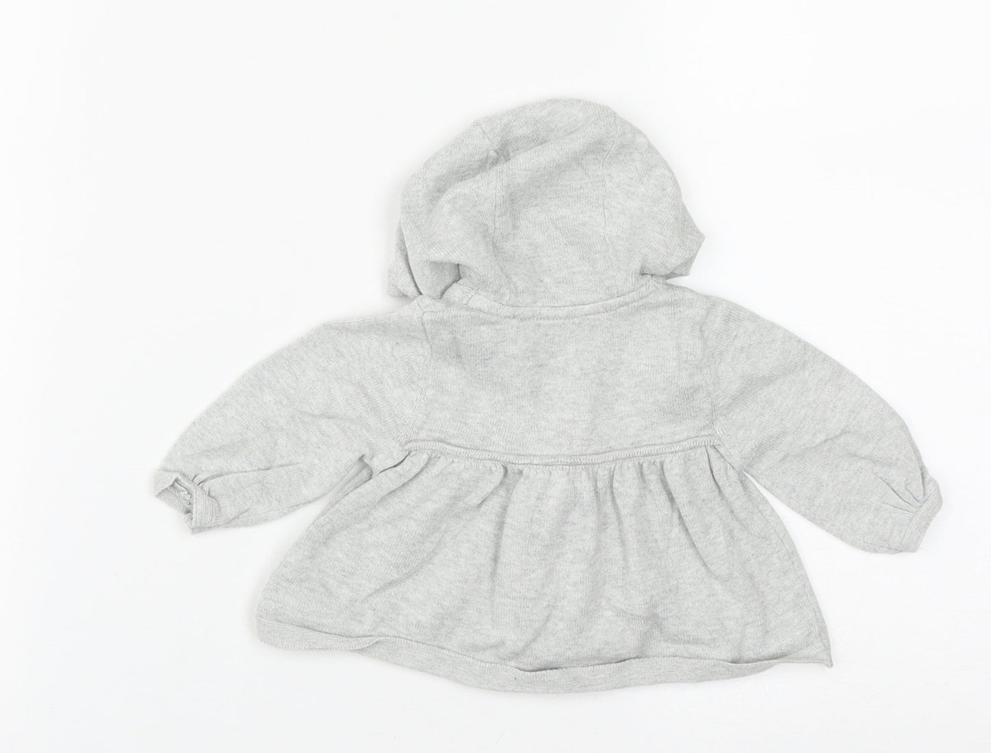 Mothercare Girls Grey  Cotton Cardigan Jumper Size 0-3 Months  Zip