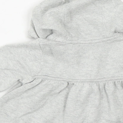 Mothercare Girls Grey  Cotton Cardigan Jumper Size 0-3 Months  Zip