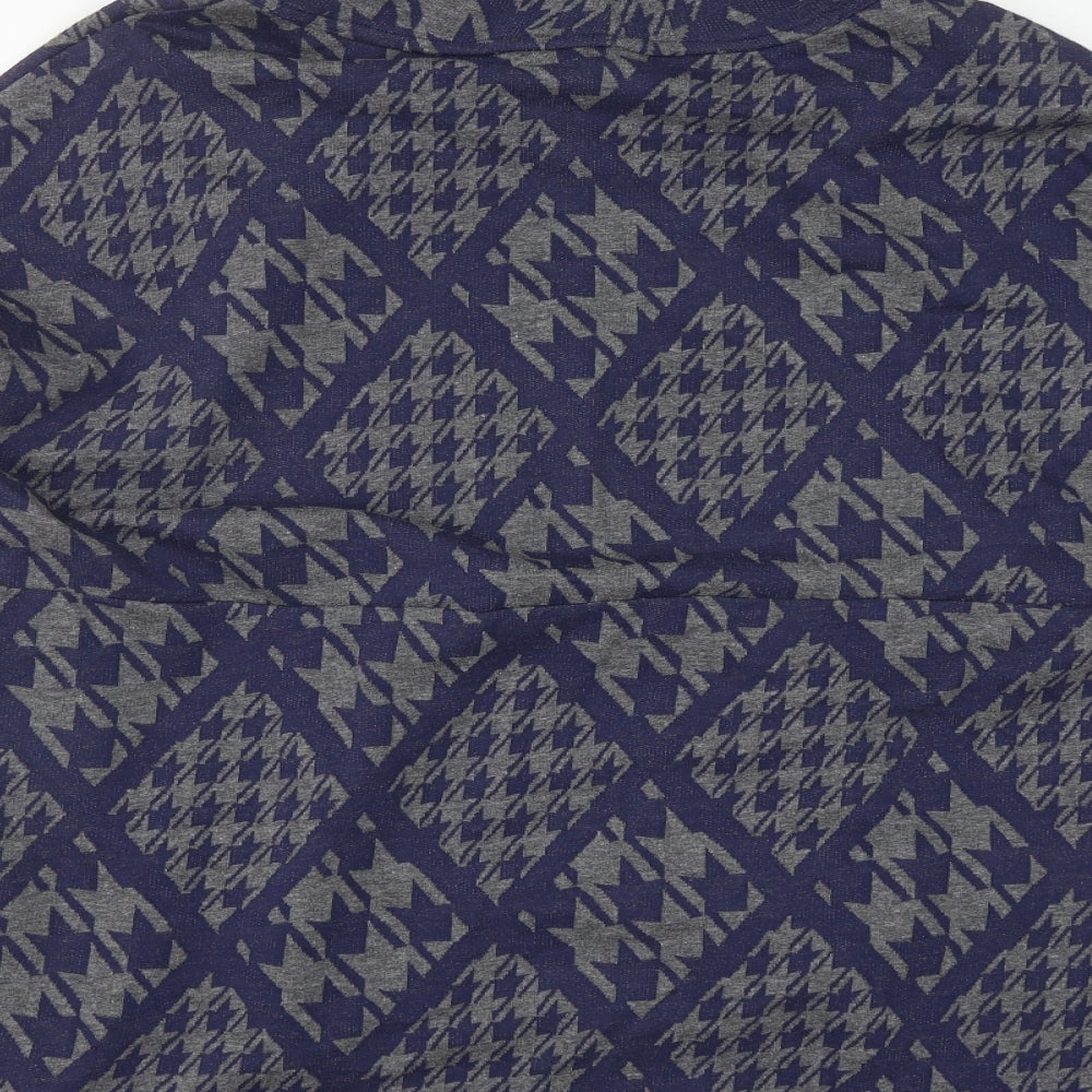 Hatley Womens Blue Roll Neck Geometric Cotton Pullover Jumper Size XL
