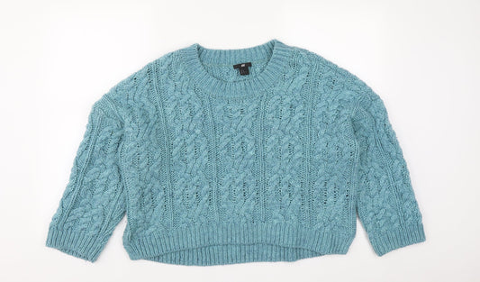 Womens UK Size M H&M Green Pullover Jumper